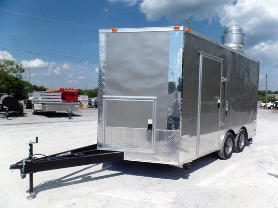 8.5' x 14' Concession Food Trailer Light Pewter Event Catering