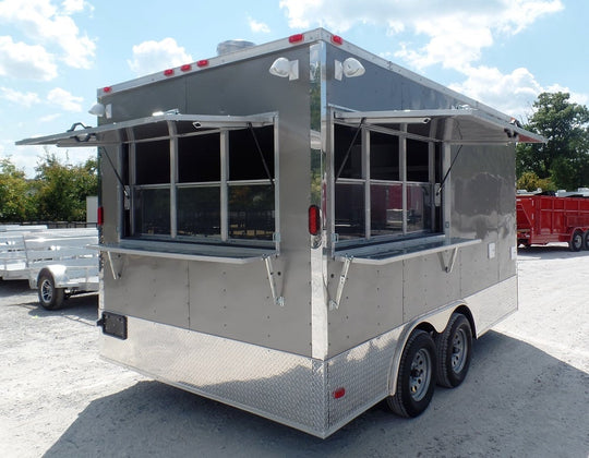 8.5' x 14' Concession Food Trailer Light Pewter Event Catering