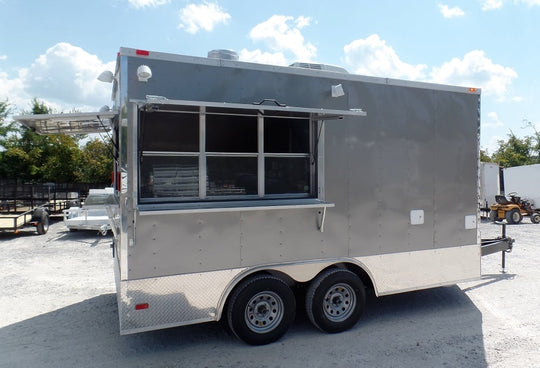 8.5' x 14' Concession Food Trailer Light Pewter Event Catering