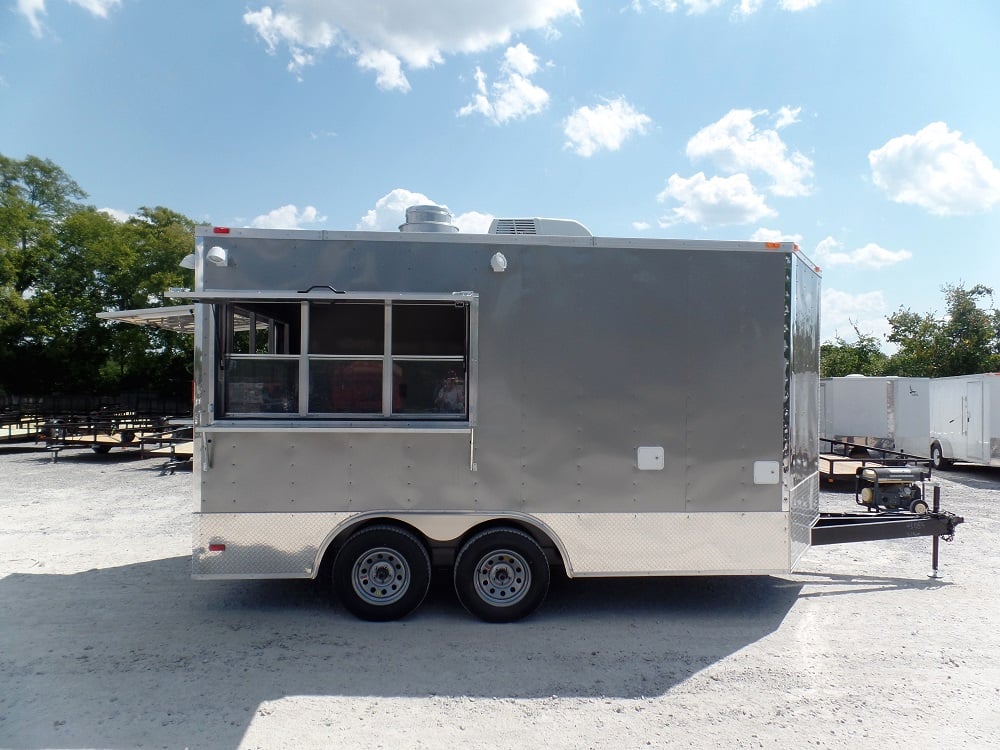 8.5' x 14' Concession Food Trailer Light Pewter Event Catering