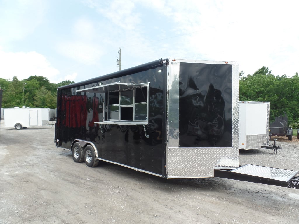 8.5' x 20' Black Food Catering Event Trailer With Appliances