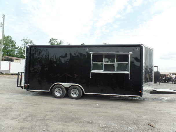 8.5' x 20' Black Food Catering Event Trailer With Appliances