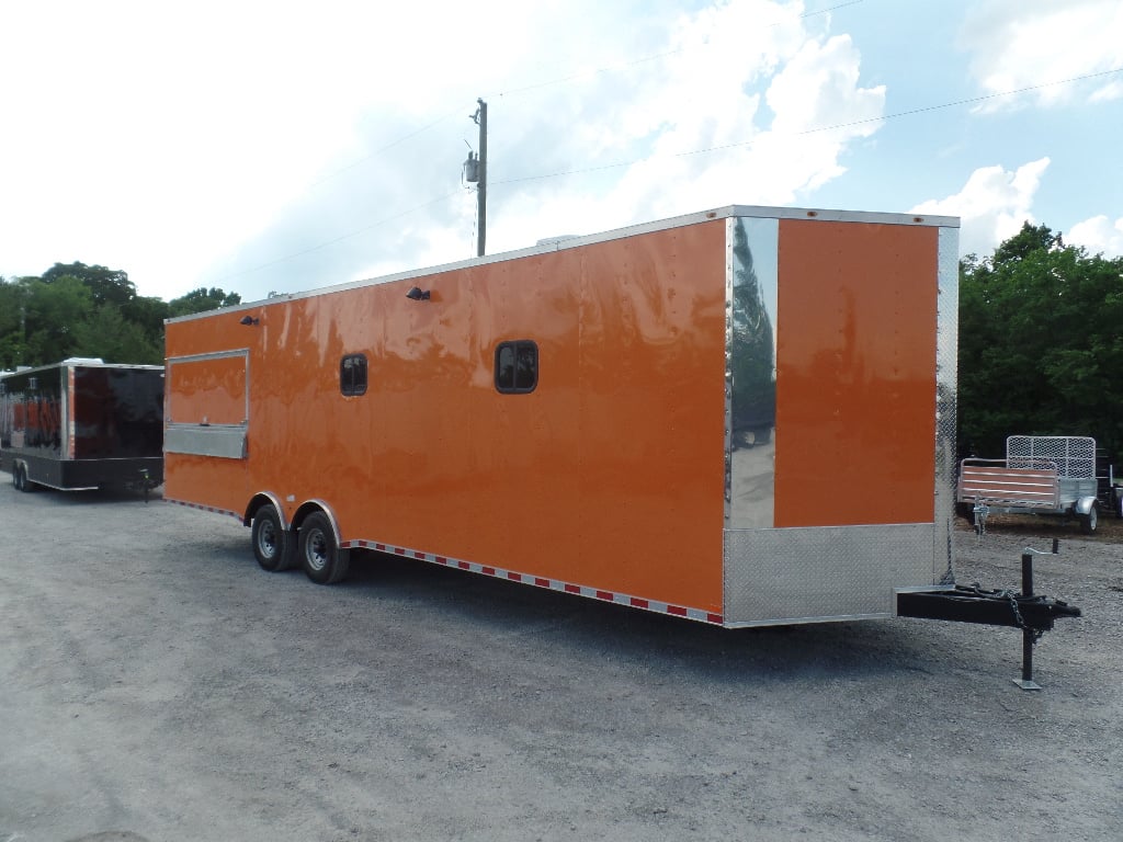 8.5' x 30' Orange Bar Concession Food Trailer With Appliances