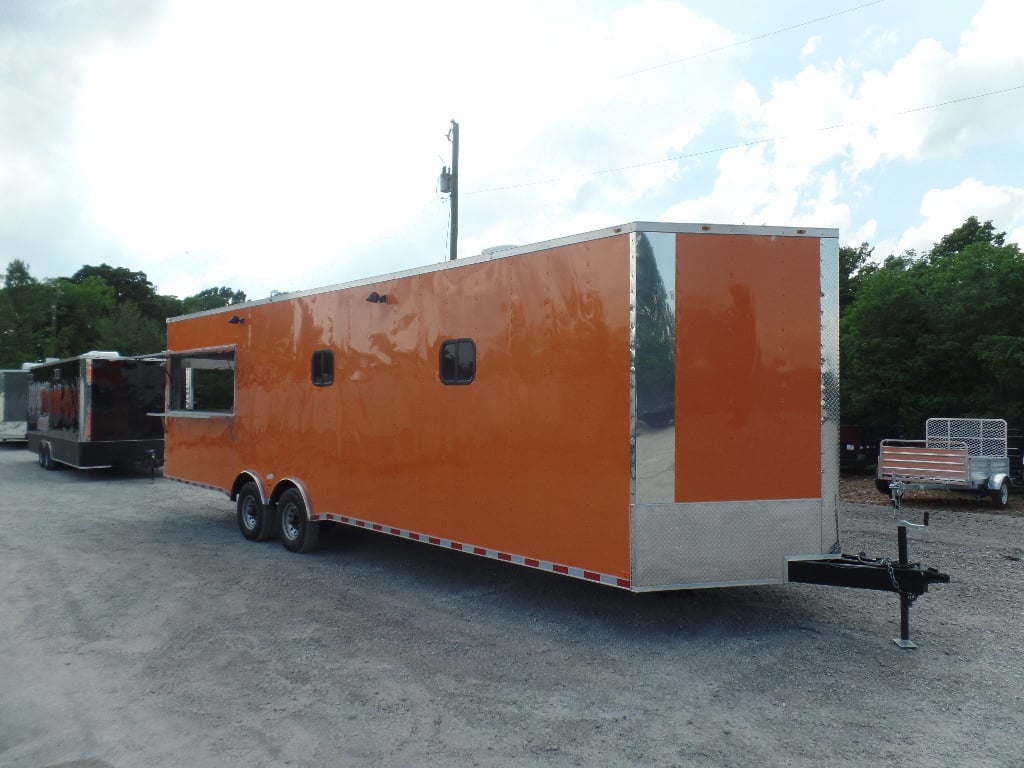 8.5' x 30' Orange Bar Concession Food Trailer With Appliances