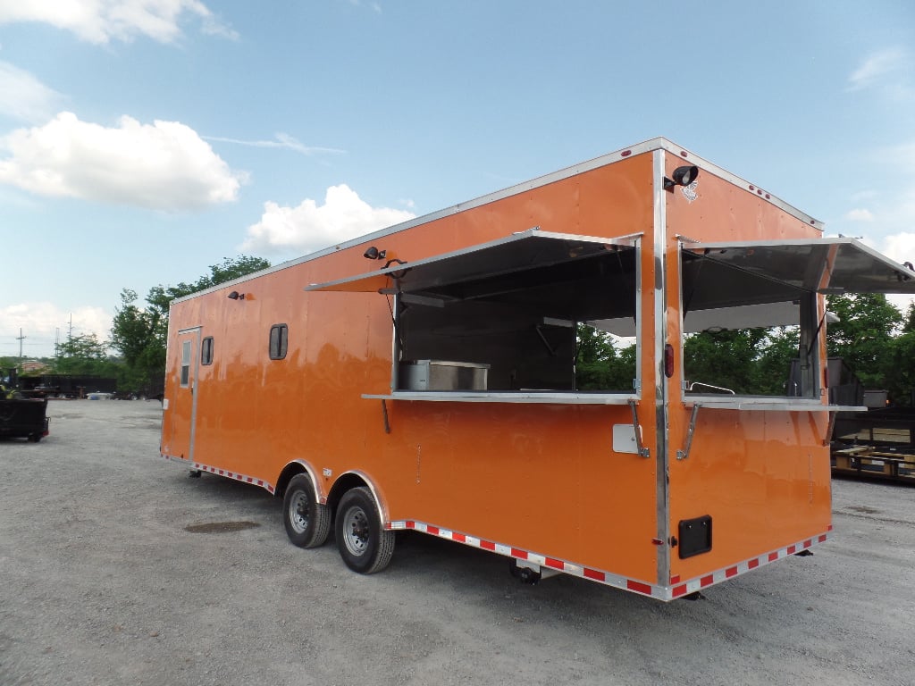 8.5' x 30' Orange Bar Concession Food Trailer With Appliances