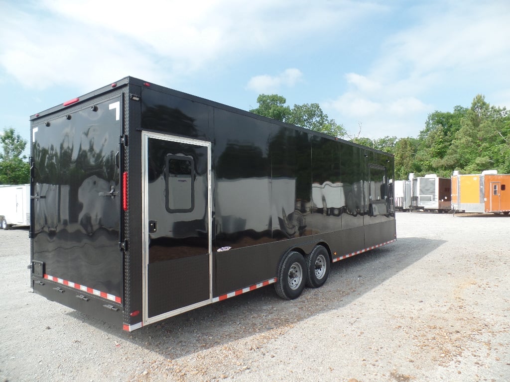 8.5' x 28' Black Concession Food Event Trailer