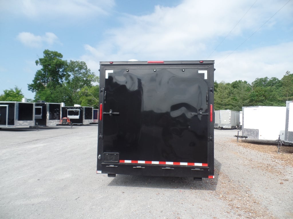 8.5' x 28' Black Concession Food Event Trailer