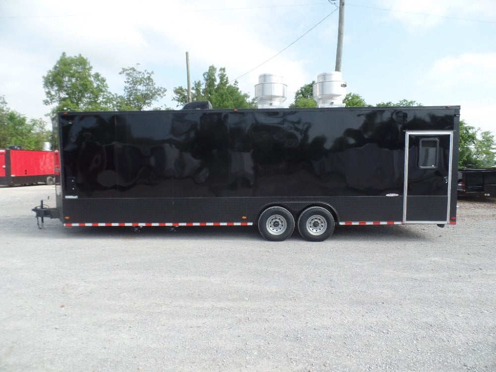 8.5' x 28' Black Concession Food Event Trailer