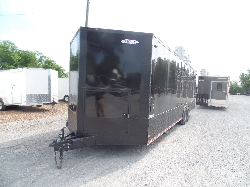 8.5' x 28' Black Concession Food Event Trailer