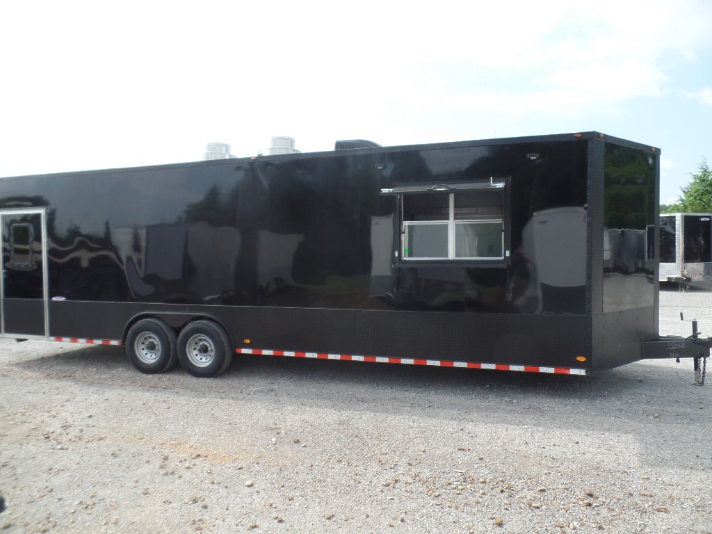 8.5' x 28' Black Concession Food Event Trailer