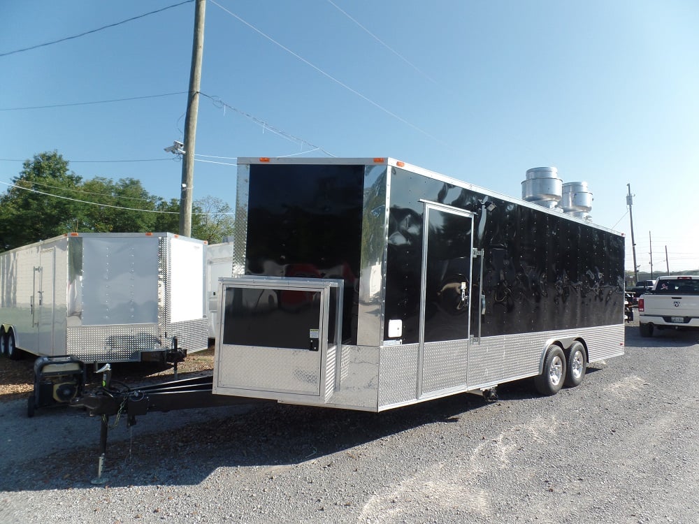 8.5' x 24' Concession Trailer Black Food Event Catering