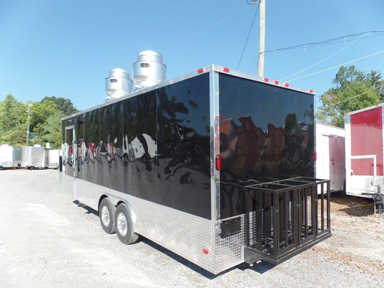 8.5' x 24' Concession Trailer Black Food Event Catering