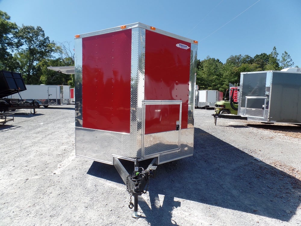 8.5' x 22' Concession Food Trailer Red With Appliances