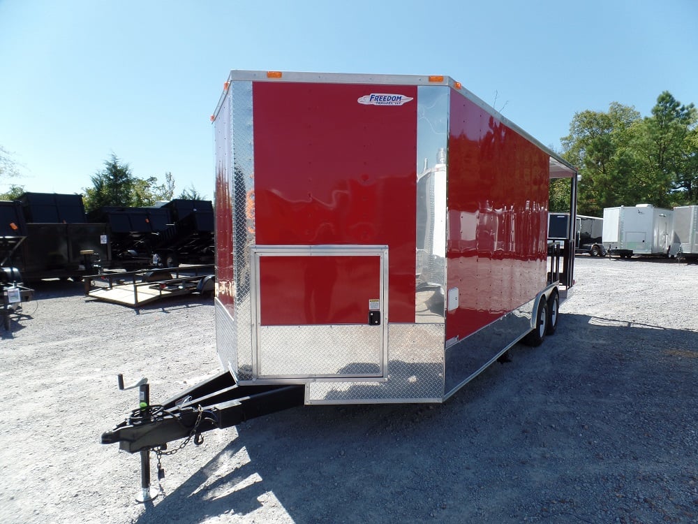 8.5' x 22' Concession Food Trailer Red With Appliances