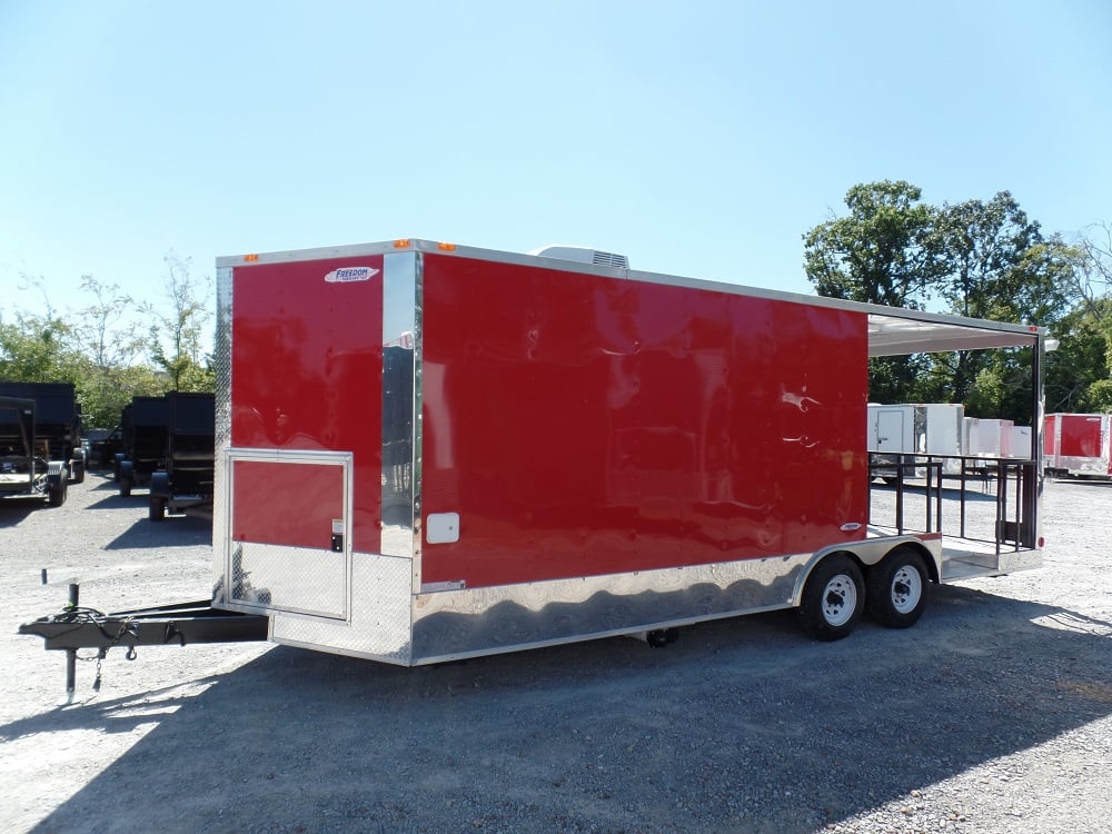 8.5' x 22' Concession Food Trailer Red With Appliances