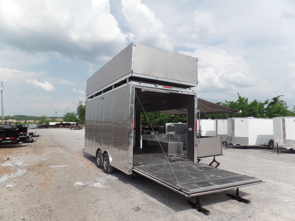 8.5' x 19' Arizona Beige Custom Concession Stage Trailer