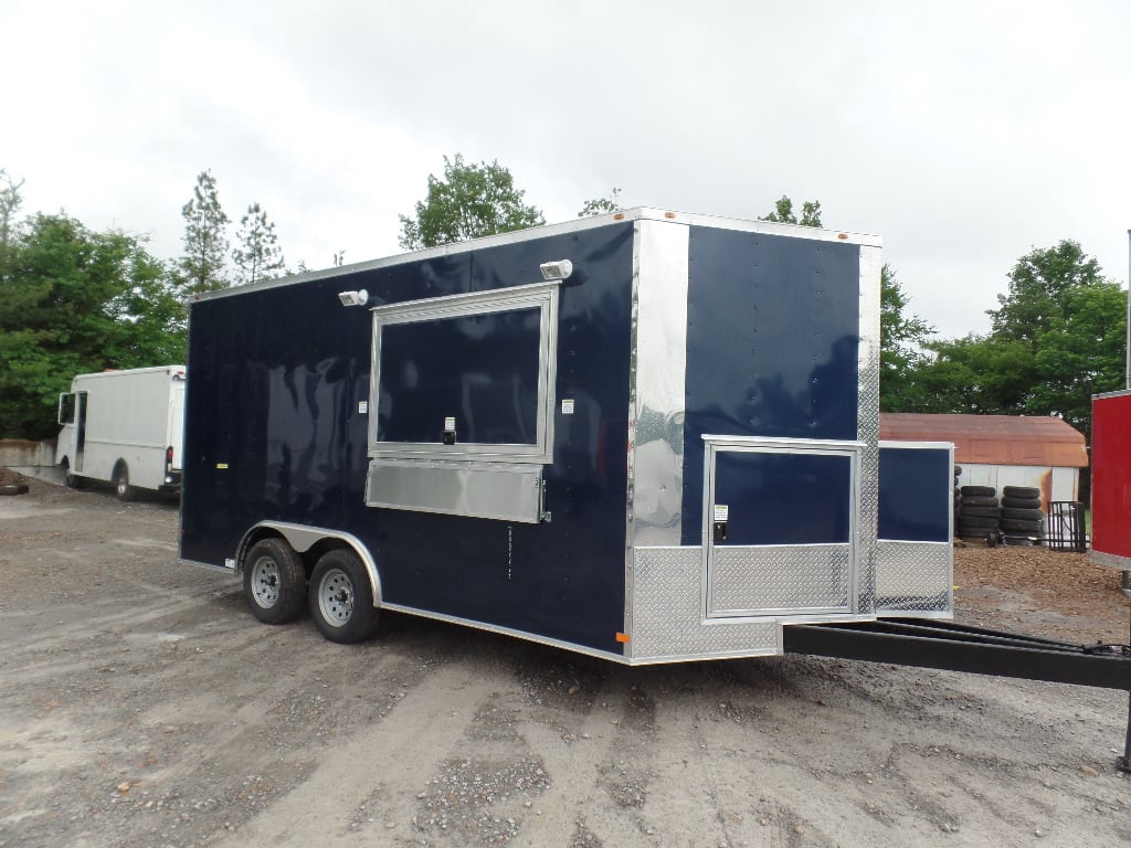 8.5' x 16' Indigo Blue Concession Food Trailer