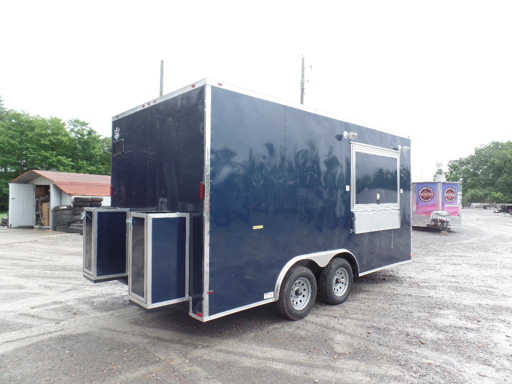 8.5' x 16' Indigo Blue Concession Food Trailer