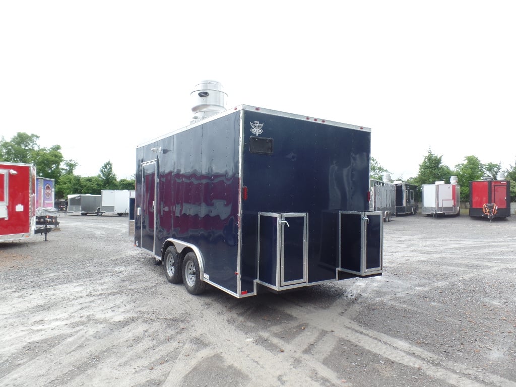 8.5' x 16' Indigo Blue Concession Food Trailer