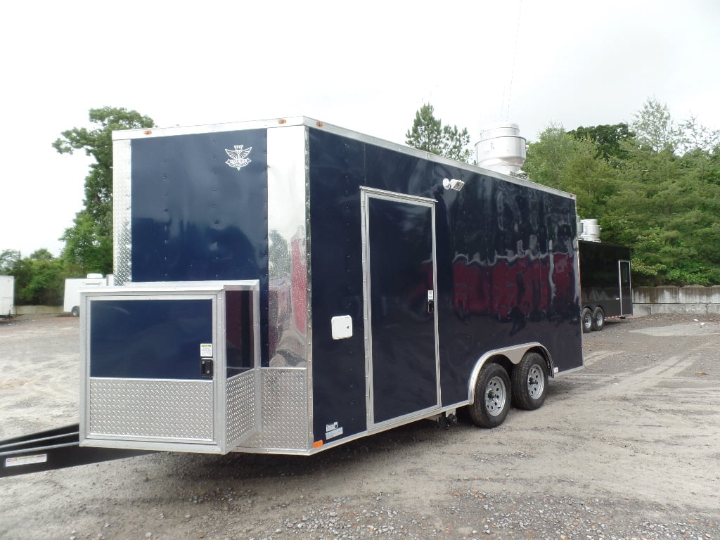 8.5' x 16' Indigo Blue Concession Food Trailer