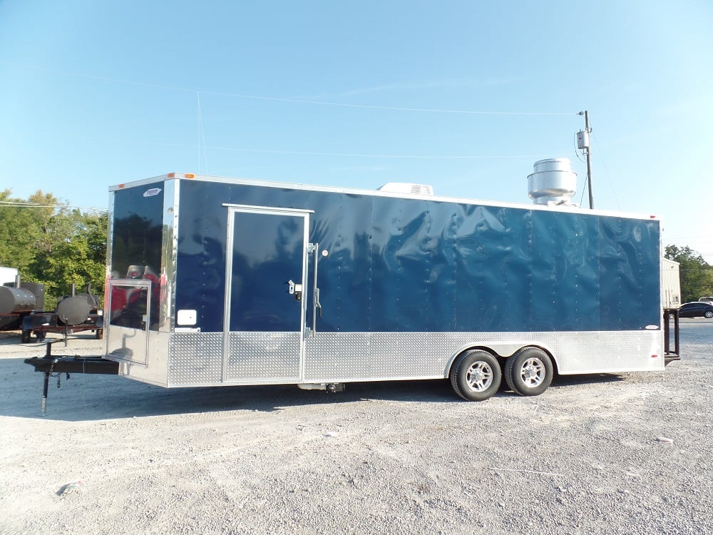 8.5' x 24' Concession Food Trailer Indigo Blue Event Catering