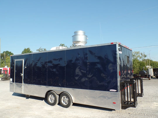 8.5' x 24' Concession Food Trailer Indigo Blue Event Catering