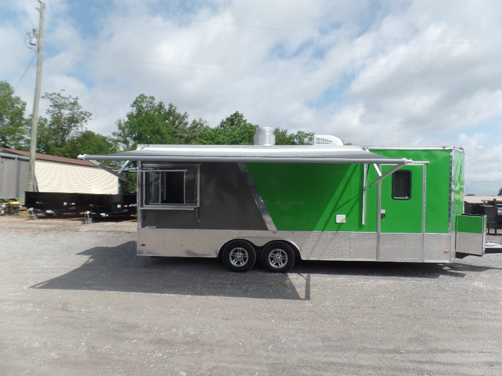 8.5' x 22' Electric Green Concession Food Trailer