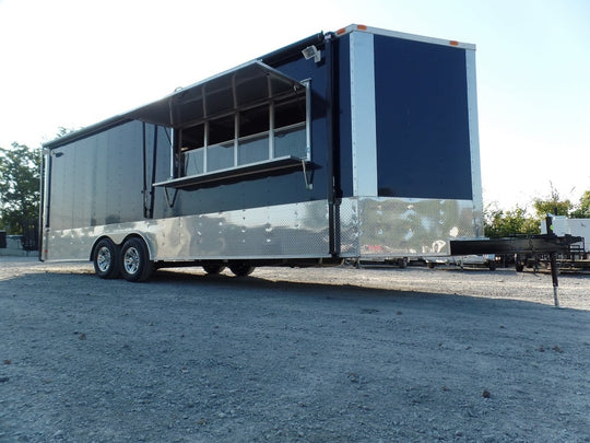 8.5' x 24' Concession Food Trailer Indigo Blue Event Catering