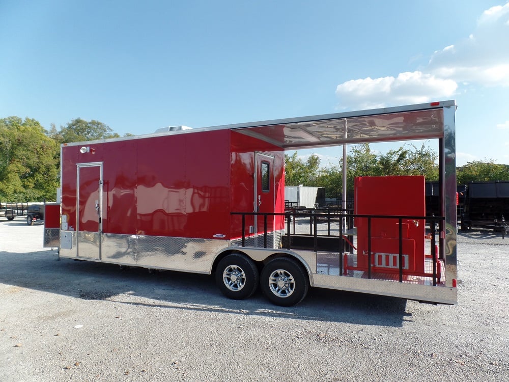 8.5' x 26' Concession Food Trailer Red Event Catering