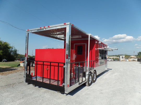 8.5' x 26' Concession Food Trailer Red Event Catering