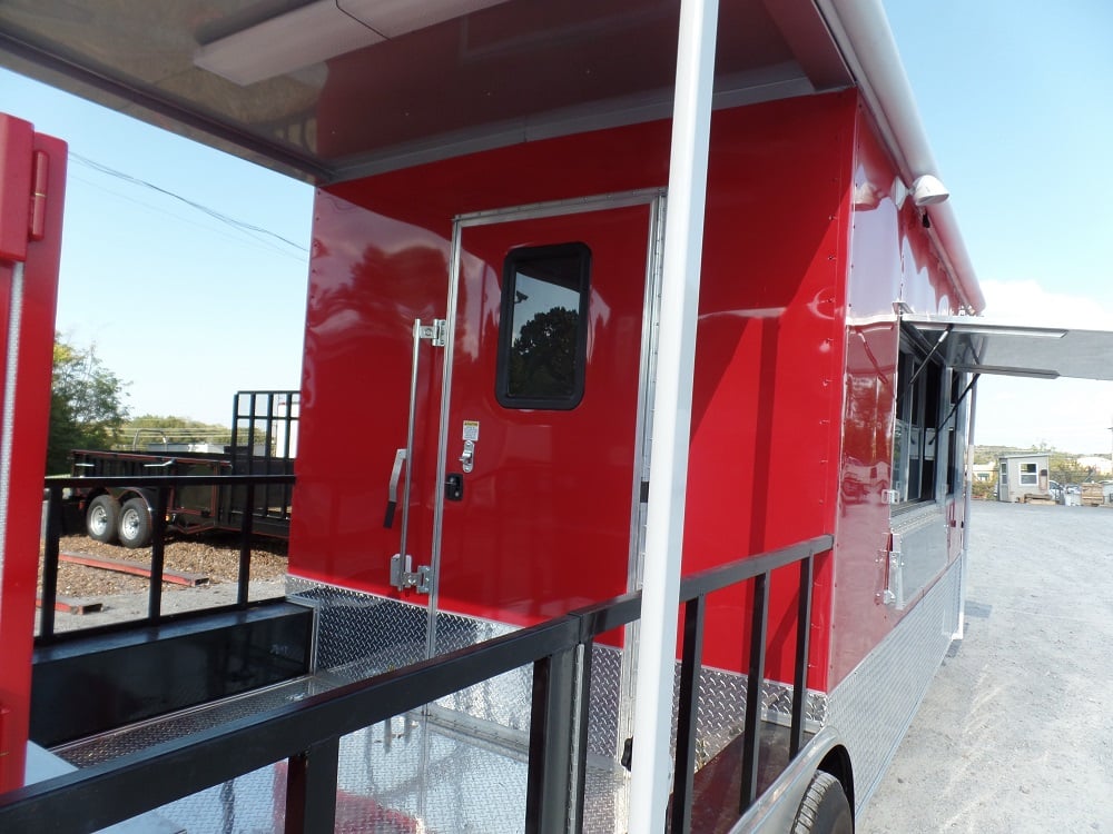 8.5' x 26' Concession Food Trailer Red Event Catering