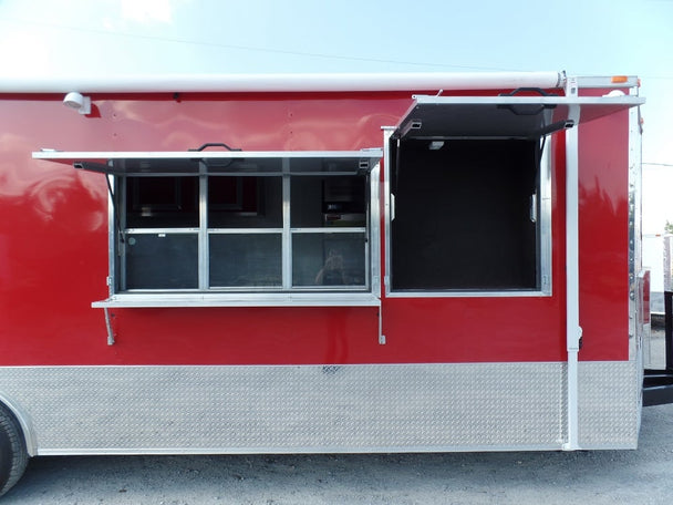 8.5' x 26' Concession Food Trailer Red Event Catering