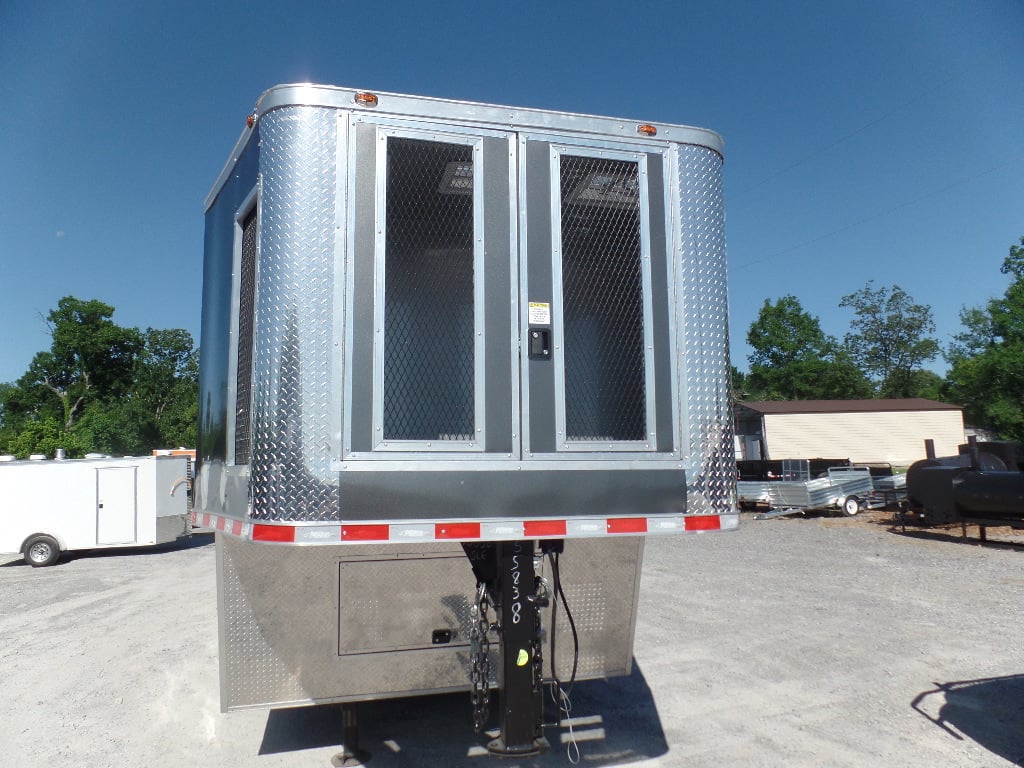 8.5' x 36' Gooseneck Charcoal Grey Concession Food Trailer With Appliances