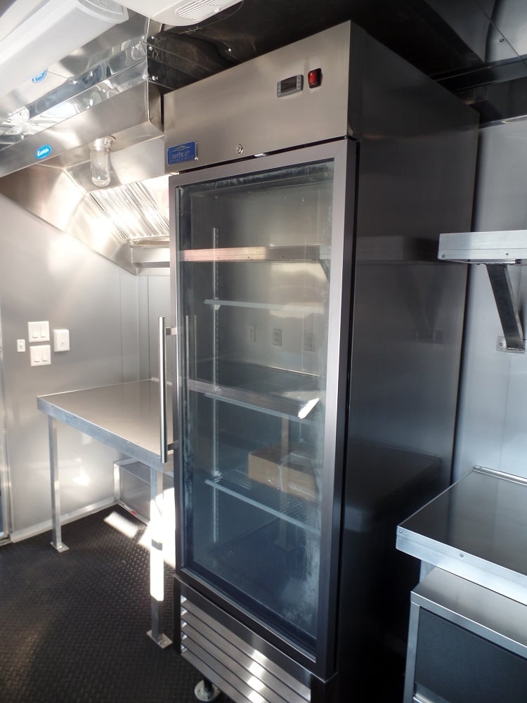 8.5' x 22' Concession Food Trailer Grey/Green With Appliances