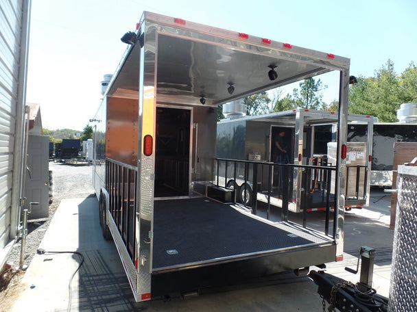 8.5' x 30' Concession Food Trailer Charcoal Grey Event Catering