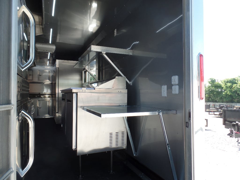 8.5' x 36' Gooseneck Charcoal Grey Concession Food Trailer With Appliances