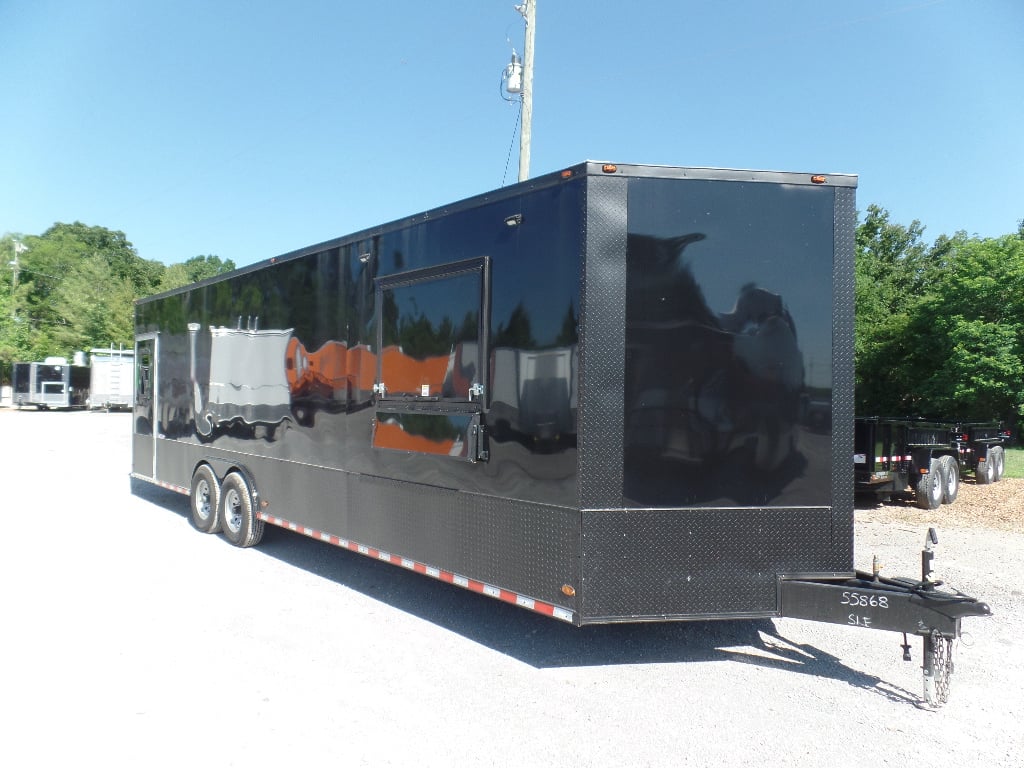 8.5' x 28' Food Concession Black Trailer With Appliances