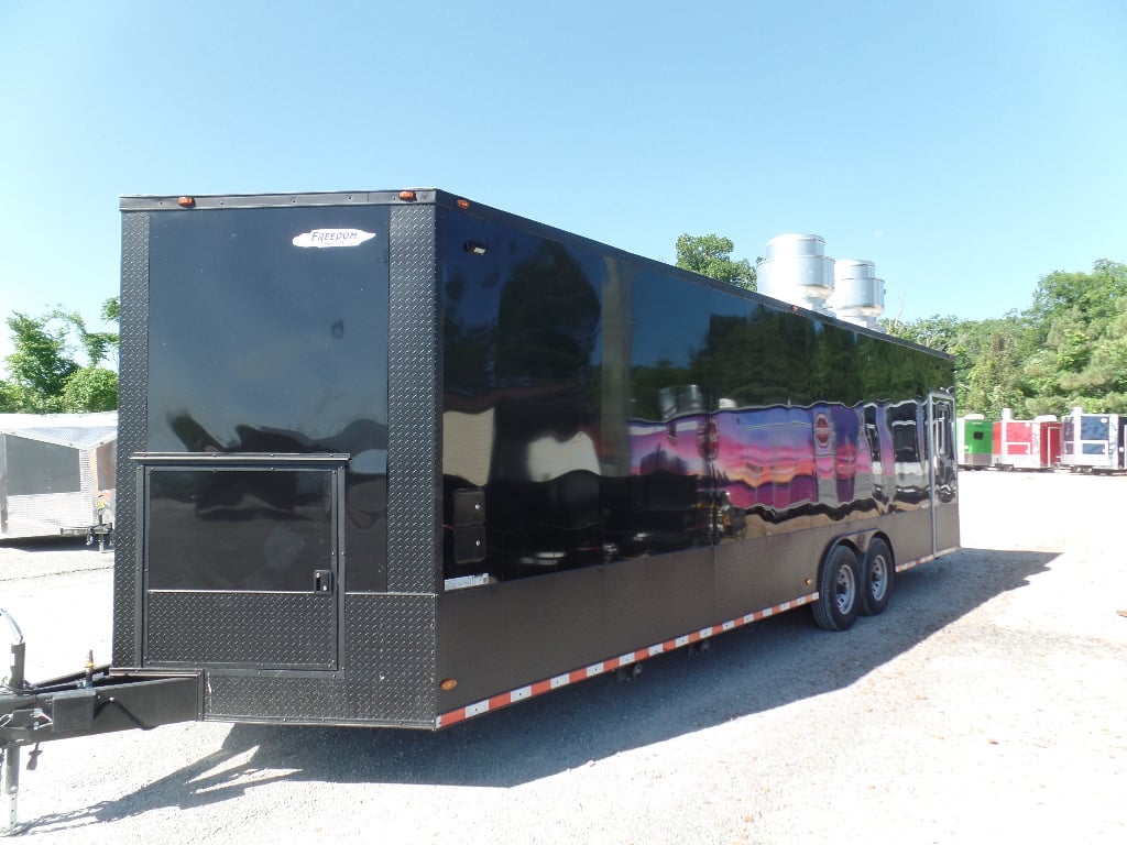 8.5' x 28' Food Concession Black Trailer With Appliances