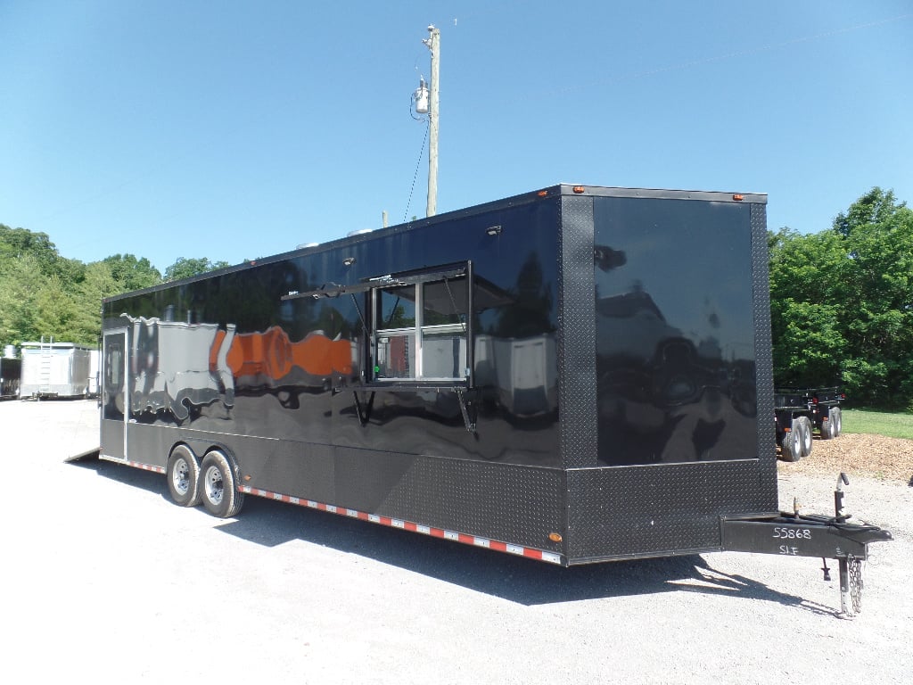 8.5' x 28' Food Concession Black Trailer With Appliances