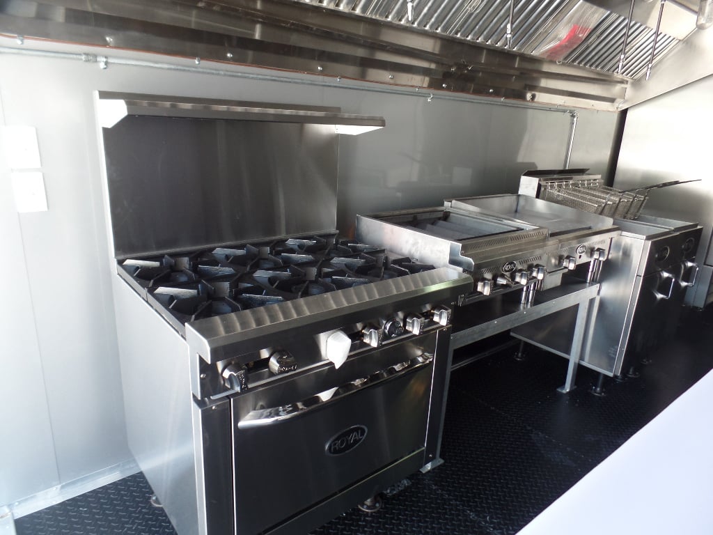 8.5' x 28' Food Concession Black Trailer With Appliances