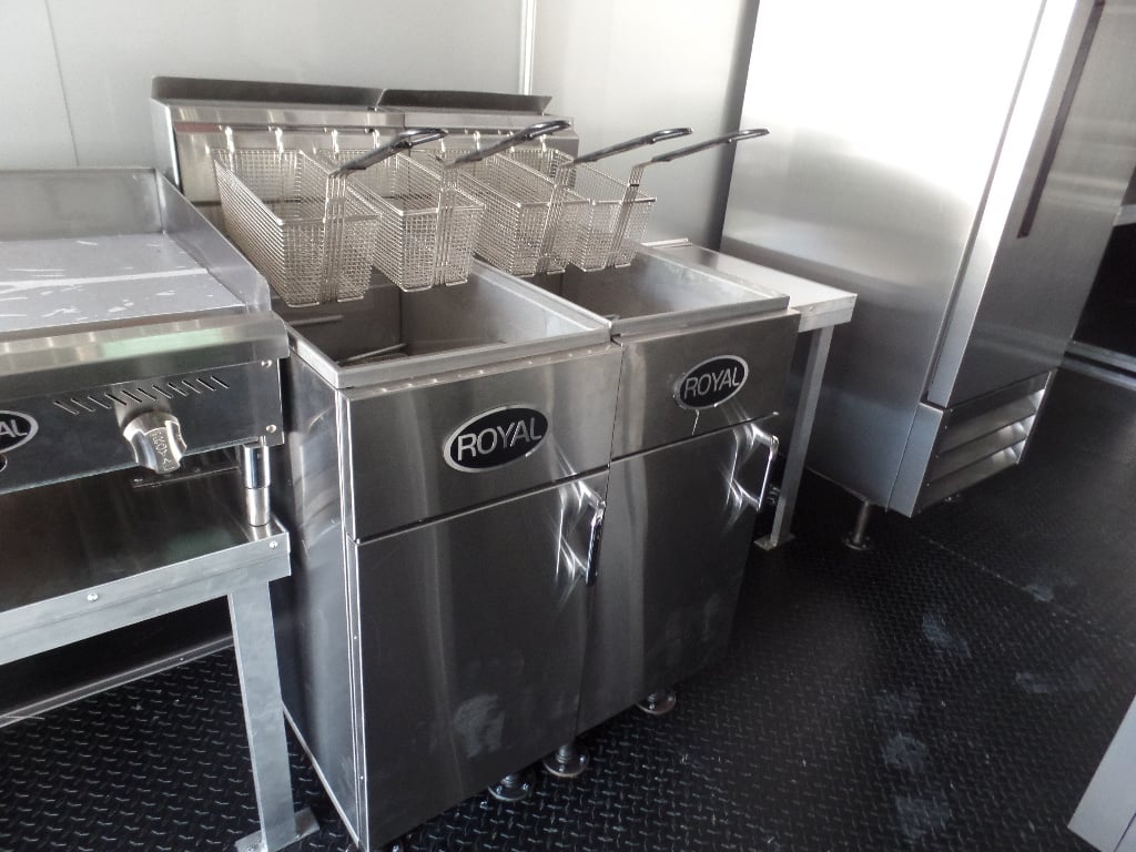 8.5' x 28' Food Concession Black Trailer With Appliances