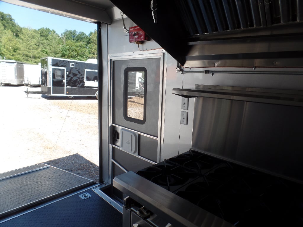 8.5' x 28' Food Concession Black Trailer With Appliances