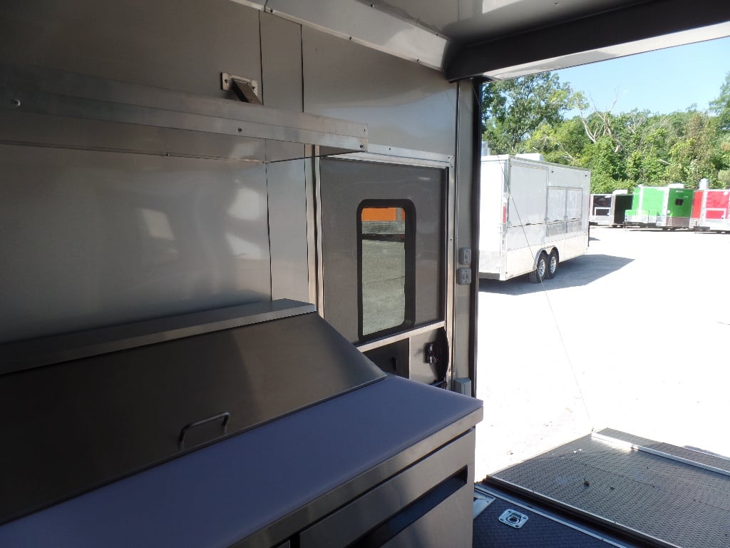 8.5' x 28' Food Concession Black Trailer With Appliances