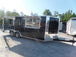 8.5' x 20' Black Porch Style Concession Food Trailer