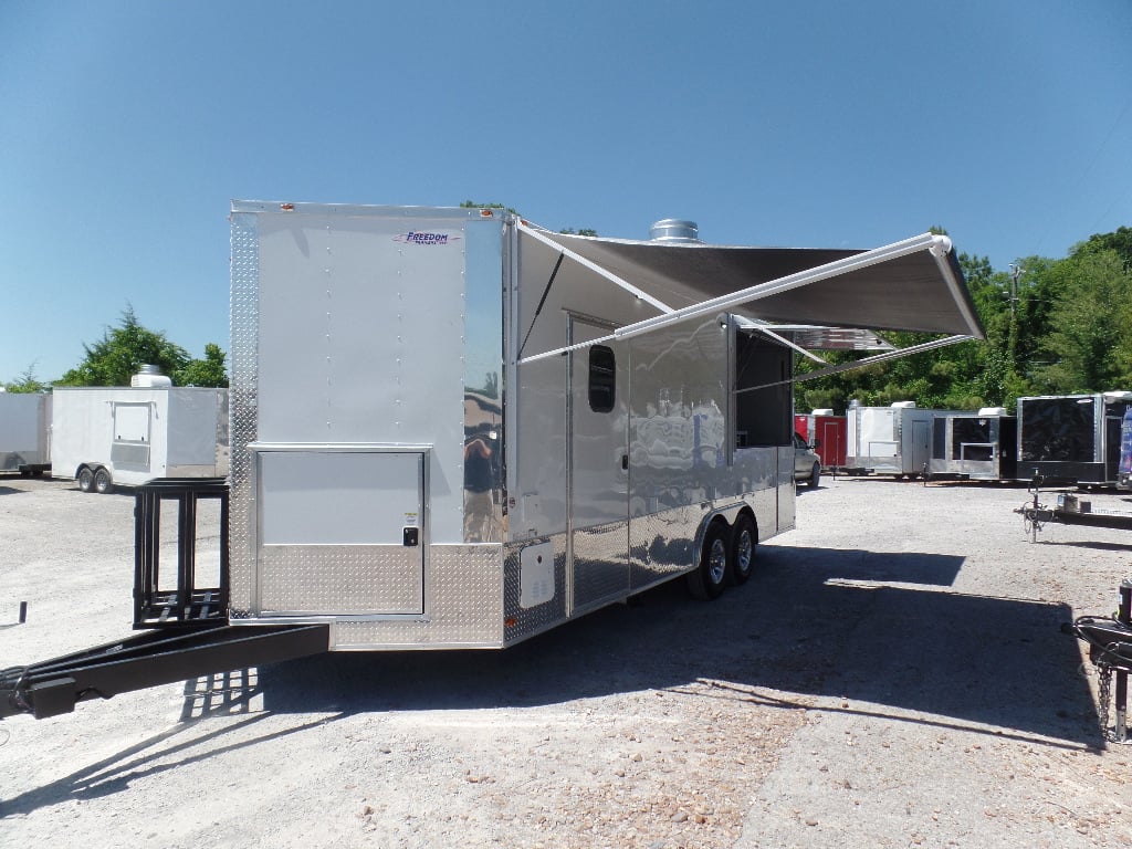 8.5' x 22' White Concession Food Trailer