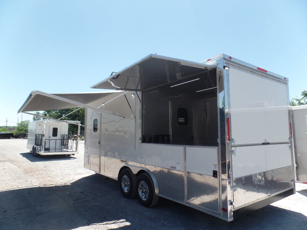 8.5' x 22' White Concession Food Trailer