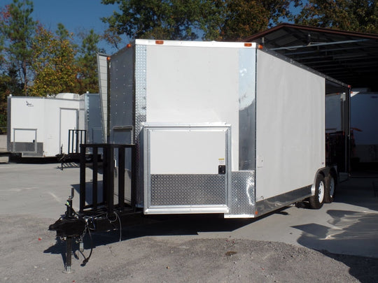 8.5' x 20' Concession Food Trailer White Event Catering