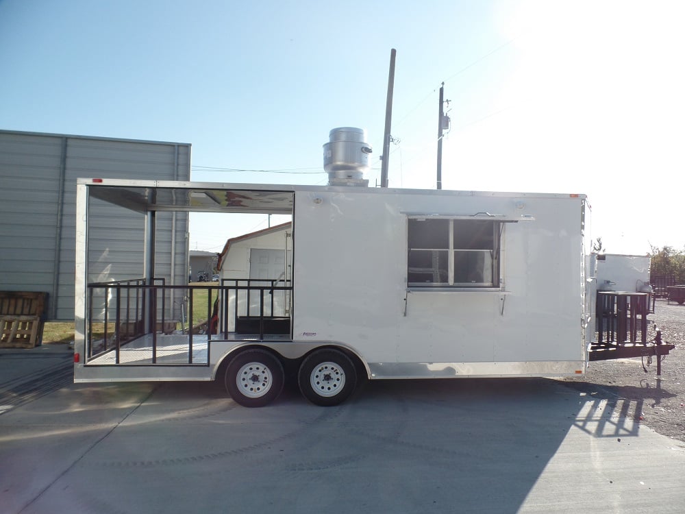 8.5' x 20' Concession Food Trailer White Event Catering