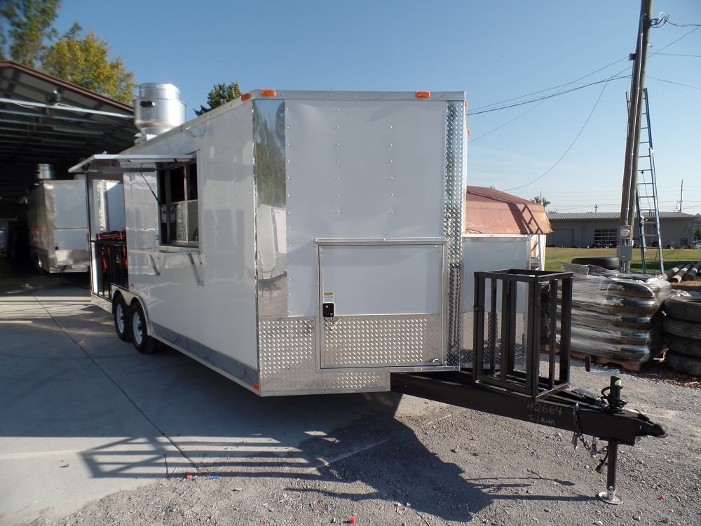 8.5' x 20' Concession Food Trailer White Event Catering