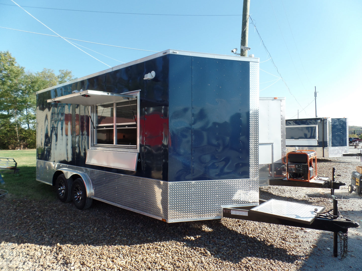 8.5' x 18' Concession Trailer Indigo Blue Food Event Catering